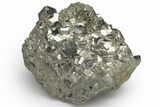 Striated, Gleaming Pyrite Crystal Cluster - Peru #218930-2